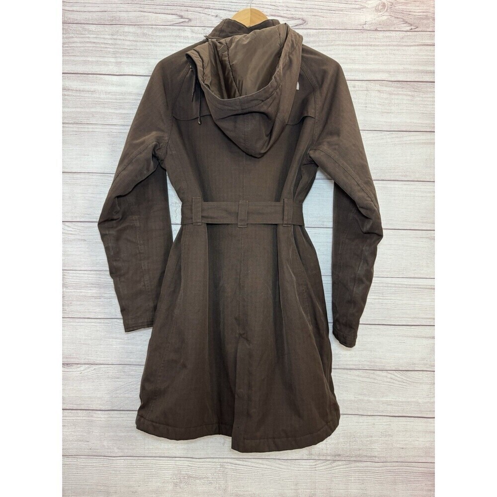 Women"The North Face" brown zipper/snaps hooded coat SIZE MEDIUM - Picture 3 of 16